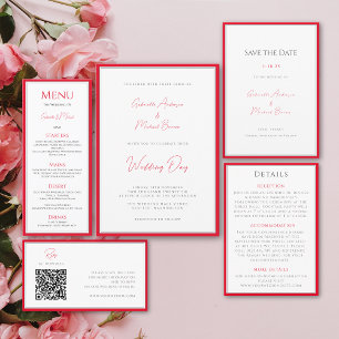 Minimale typografie Tijdloos Elegant Cherry Red Save The Date