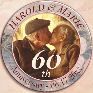 Elegante ouderwetse 60e diamanten bruiloft kaart