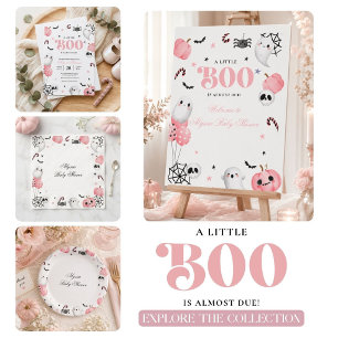 Griezelig Zoete Roze Little Boo Baby Shower Vierkante Sticker