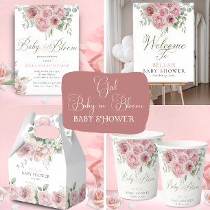 Meisje Baby in Bloom Baby shower Borden Papieren Bordje