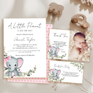 Elephant Girl Baby shower Books for Baby Informatiekaartje