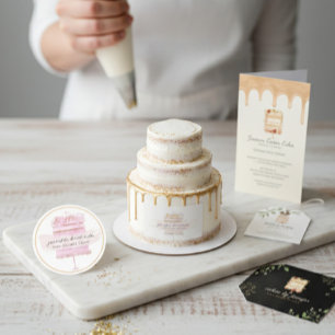 Aangepaste Cakes Baker Event Patisserie Girly Flyer