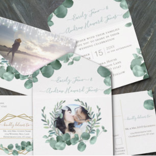 Gold Glitz Damask Wedding Uitnodiging