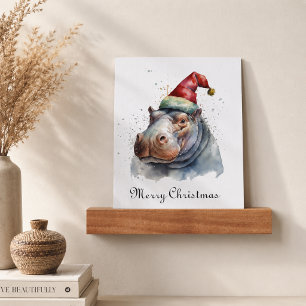 Santa's Little Hippo, op maat Kussen