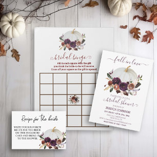 Autumn White Pumpkin Herfst in Love Bingo Notitieblok