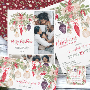 Elegante bauble pine business zakelijke kerst kaart