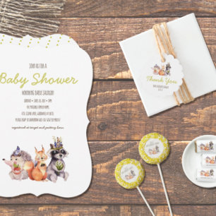 Eenvoudig Woodland Rustic Baby shower Uitnodiging