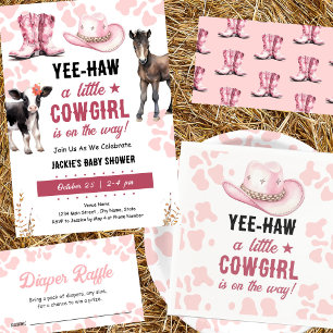 Roze Western Rodeo Cowgirl Baby shower Servet