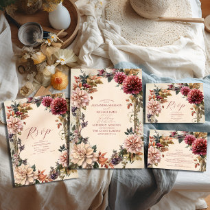 Unieke Victoriaans Royal Floral bruiloft Kaart