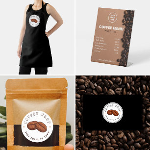 Professionele Koffiewinkel Zwart & Wit Logo Visitekaartje