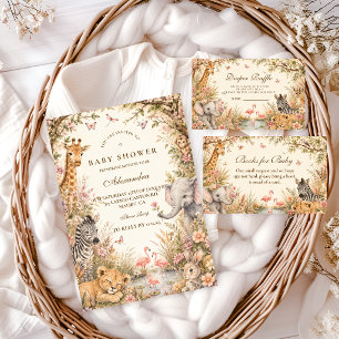 Botanische Boho Safari Meisje Baby Shower Servet