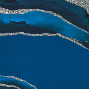 Navy Blue en Silver Glitter Agate Wedding Invitati Kaart