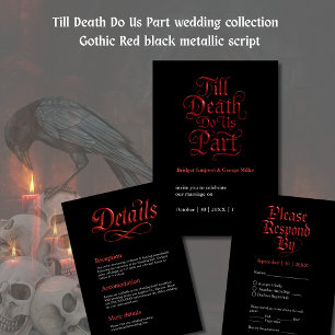 Gothic Mr. & Mrs. – Red Metallic Script Acryl Uitnodigingen