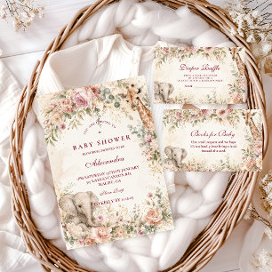 Elegante Roze Safari Meisje Baby Shower Servet