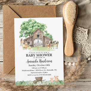 Rustisch Boerderij Baby shower Hartelijk dank Kaart
