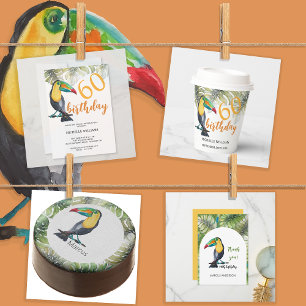 Toucan Exotische Monstera Waterverf Illustratie Cadeaupapier
