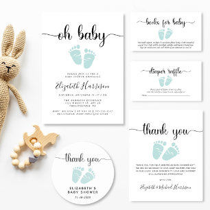 Oh Baby Mint Groen Baby shower Kaart