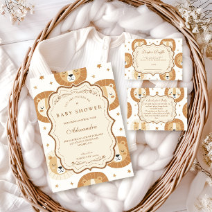 Safari Leeuw Neutrale Baby Shower Kaart