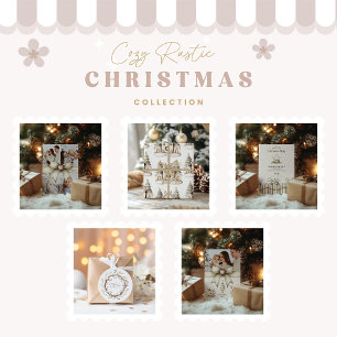 Neutrale Kerstboog Familie Fotokaart Feestdagenkaart