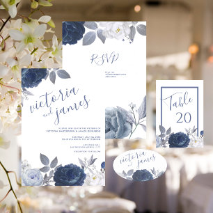 Zomer bruiloft Helder Blauw Bloemen Receptie Spandoek