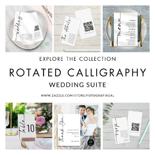 Kalligrafie QR Code Weddenschappen Evening Uitnodi Kaart