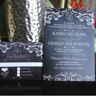 Chalkboard Modern  Typografie Invite Kaart