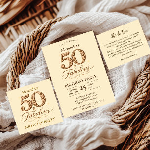 Luipaard Neutraal 50 & Fabulous Verjaardag Servet