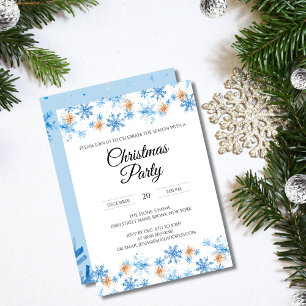Blue Waterverf Winter Snowflake Vrolijk Kerstfeest Wijn Cadeautas