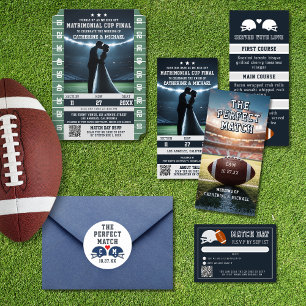 Het perfecte voetbal trouwmonogram ronde sticker