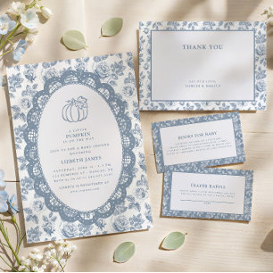 Chinoiserie Bloemendek Blauwe Toile  Bedankkaart