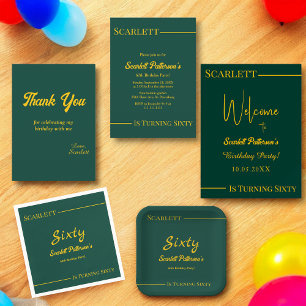 Elegante luxe groen en goud moderne verjaardag bedankkaart