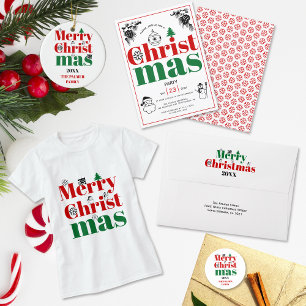 Vintage kerstelementen vet typografie feestdagenkaart