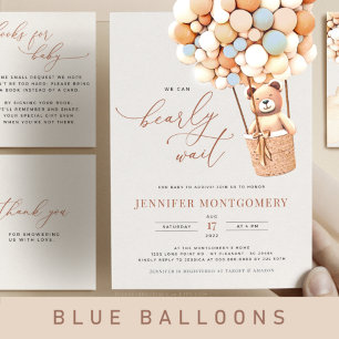 Teddy Bear Balloon Boy Barly Wacht Kaart