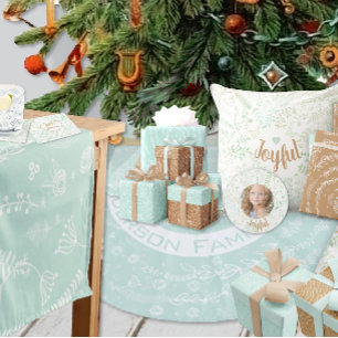 Groene kerstfeestdag met feestdagen - Fotokaart Kaart