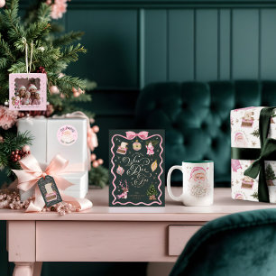 Merry & Pink Classic Kerstretro Pink Santa Folie Afdrukken