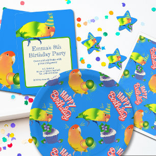 Schattigee Lovebird Party Parrot in Verjaardag Pet Ster Sticker