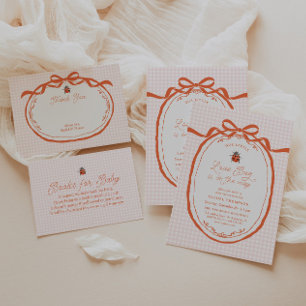 Een Klein Liefdeskever Op Weg Roze Baby Shower Bedankkaart