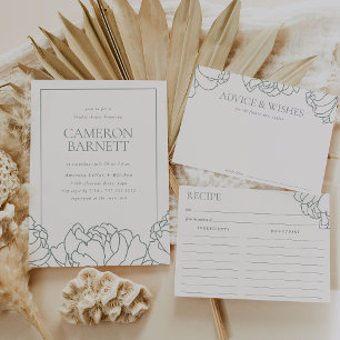 Pioenentuin Stoffig Sage Groen Bloemen Vrijgezelle Kaart