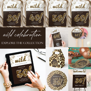 Gepersonaliseerde 30e Verjaardag Luipaard Folie Ba Servet