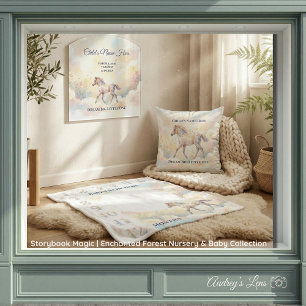 Sprookjesboek Magie Betoverd Woud Geboorteaankondi Magneet