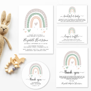 Boho Rainbow Virtual Baby shower Kaart