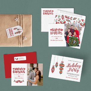 Folk Art Tree-kerstfeest Kaart