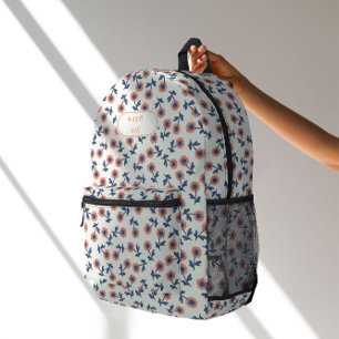 Ditsy Koraal Madeliefjes – Naadloos Mini Bloemmoti Bedrukte Rugzak