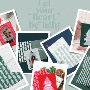 Moderne grafische minimale kerstfoto feestdagenkaart