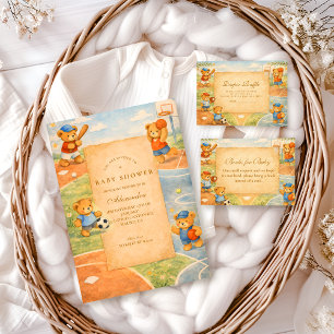 Verhaaltjesboek sport teddyberen babyshower servet