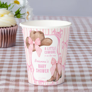 Cowgirl roze strikje lint meisjes baby shower servet