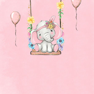 Het is een Girl Cute Elephant Girl Baby shower Kaart