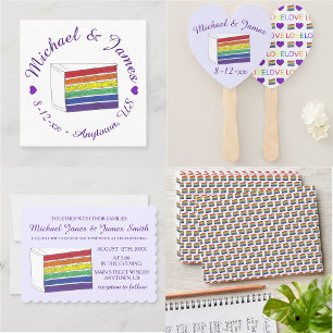 LGBT Gay Pride Rainbow Layer Weddencke Slice Kaart