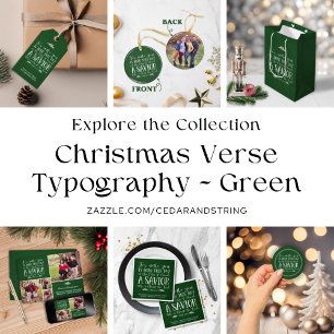 Gepersonaliseerde kerst vers typografie groen servet