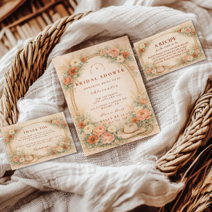 Landelijke ranch bloemrijke bruidsdouche servet
